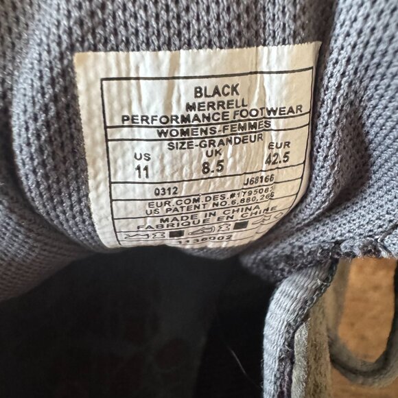 Merrell Mimosa Hiking Shoes Woman's 11 Lace Up Black/Gray Suede Low Top - Picture 9 of 12